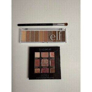Sigma and ELF eyeshadow palette with brush
